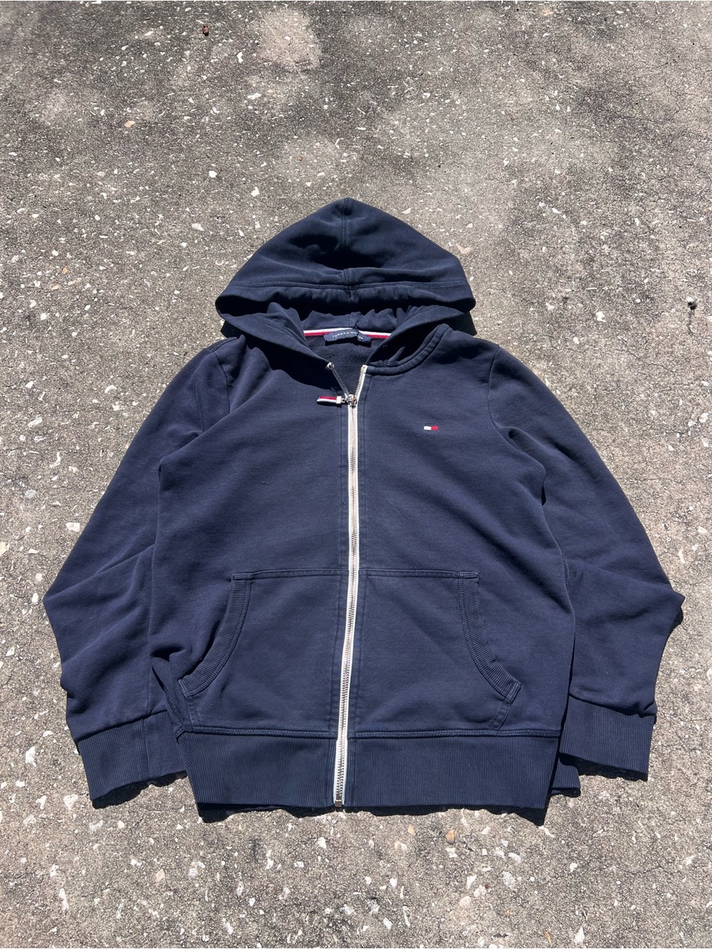 Tommy Hilfiger Navy Blue Zip Up Hoodie - Women's Size [M] - Vintage Y2K Style